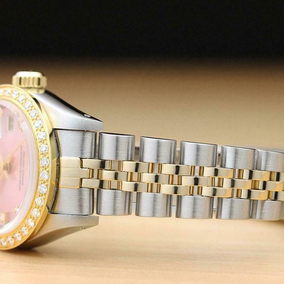 Rolex Pink Datejust 18kt Gold Ladies Watch! Mint condition! - Picture 4 of 6